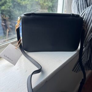 Quince Italian Leather Black Crossbody Bag